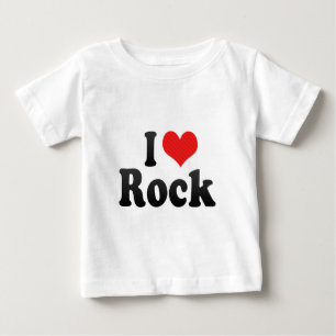 Camiseta Para Bebê Eu amo a rocha