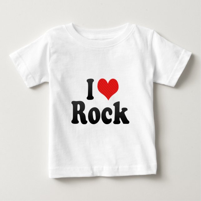 Camiseta Para Bebê Eu amo a rocha (Frente)
