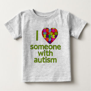 CAMISETA PARA BEBÊ EU AMO ALGUÉM COM AUTISMO