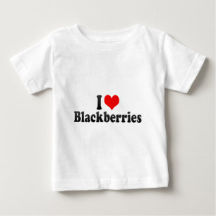 Camiseta Para Bebê Eu amo amoras-pretas