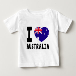Camiseta Para Bebê Eu amo Austrália