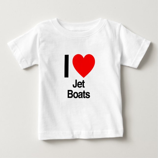 Camiseta Para Bebê eu amo barcos a jato (Frente)