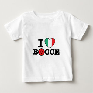 Camiseta Para Bebê Eu Amo Bocce
