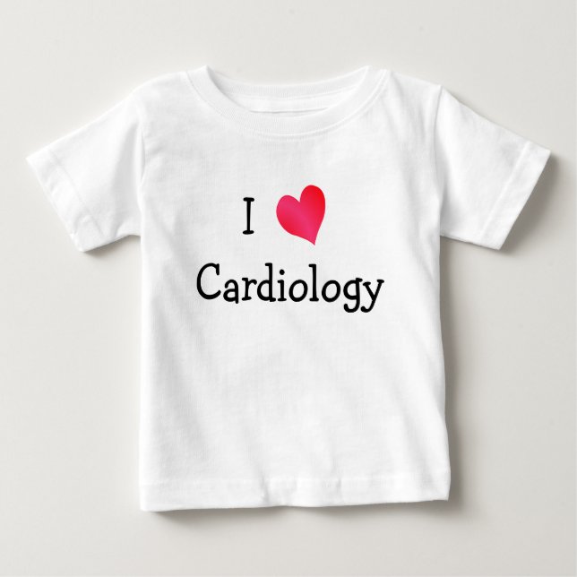 Camiseta Para Bebê Eu Amo Cardiologia (Frente)