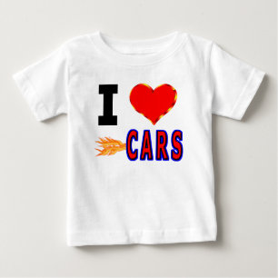Camiseta Para Bebê Eu amo carros rápidos