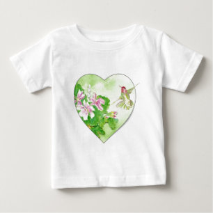 Camiseta Para Bebê Eu amo colibris, coleção do pássaro