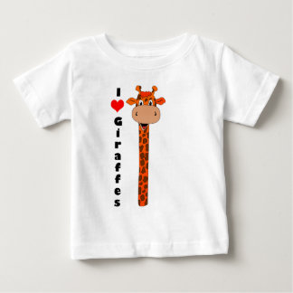 Camiseta Para Bebê Eu amo girafas