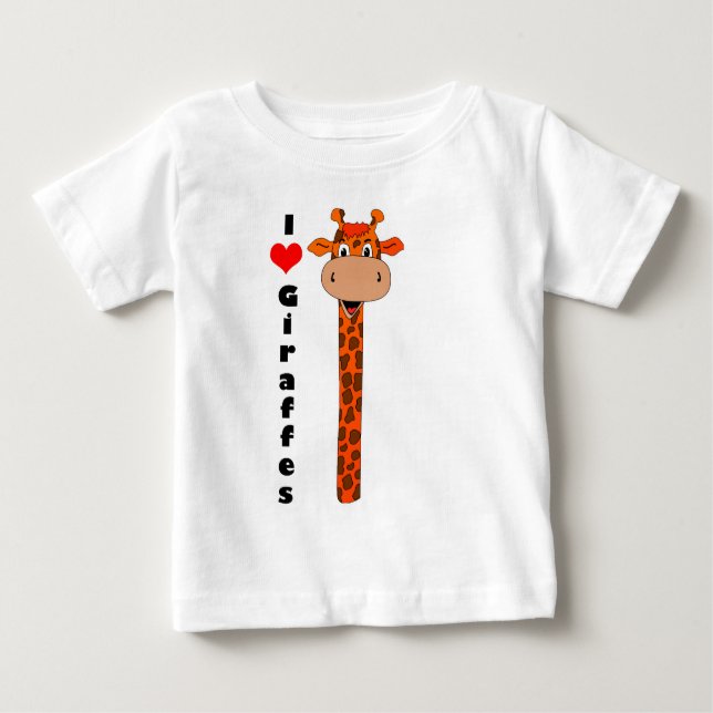 Camiseta Para Bebê Eu amo girafas (Frente)