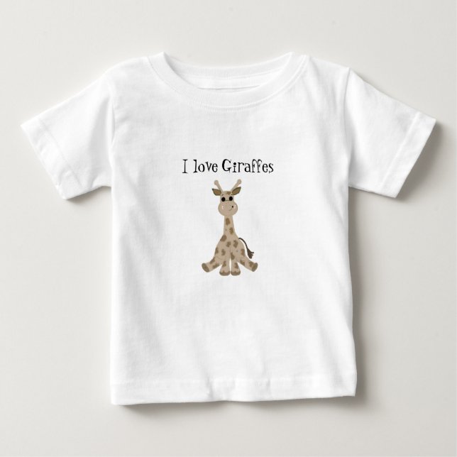 Camiseta Para Bebê Eu Amo Girafas (Frente)