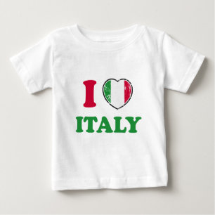 Camiseta Para Bebê Eu amo Italia