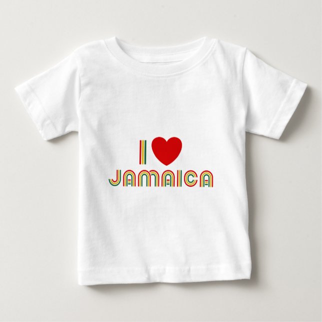 Camiseta Para Bebê Eu amo Jamaica (Frente)