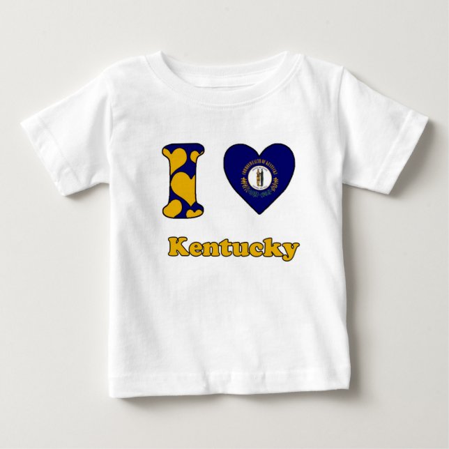 Camiseta Para Bebê Eu amo Kentucky (Frente)
