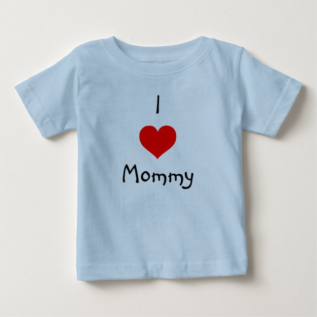 Camiseta Para Bebê Eu amo mamães (Frente)
