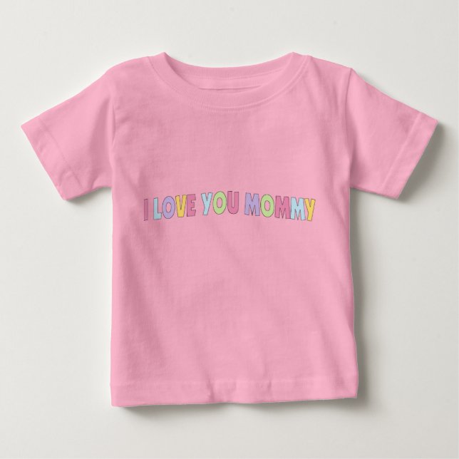 Camiseta Para Bebê Eu amo mamães (Frente)