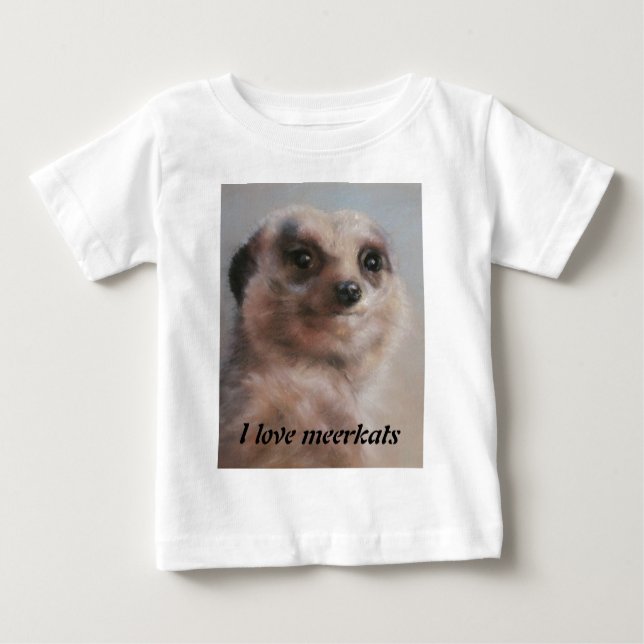 Camiseta Para Bebê Eu amo meerkats (Frente)