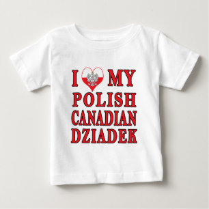 Camiseta Para Bebê Eu Amo Meu Dziadek Polonês Canadense