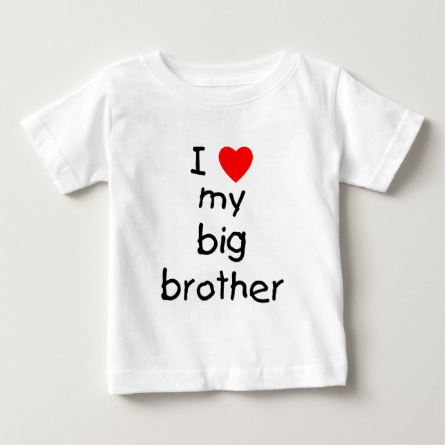 Camiseta Para Bebê Eu Amo Meu Grande Irmão (Frente)