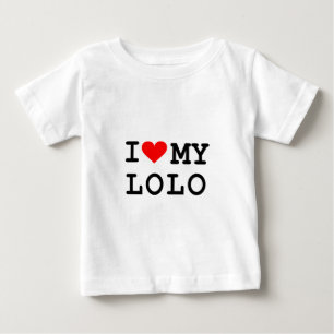 Camiseta Para Bebê Eu amo meu lolo. É mais divertimento nas