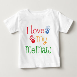 Camiseta Para Bebê Eu amo meu Memaw Handprints