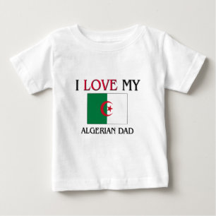 Camiseta Para Bebê Eu amo meu pai argelino