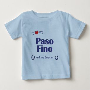 Camiseta Para Bebê Eu amo meu Paso Fino (o cavalo fêmea)