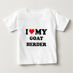 Camiseta Para Bebê Eu amo meu pastor da cabra