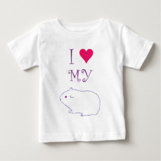 Camiseta Para Bebê Eu amo meu Porco da Guiné