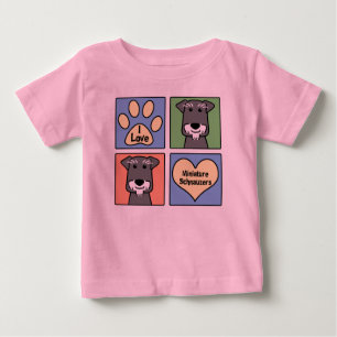 Camiseta Para Bebê Eu amo meu Schnauzer diminuto