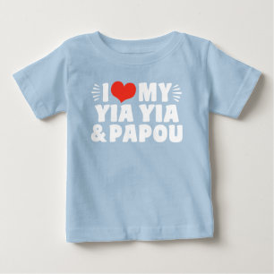 Camiseta Para Bebê Eu amo meu Yia Yia e Papou