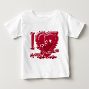Camiseta Para Bebê Eu amo meus Excelentes avós vermelhos - coração