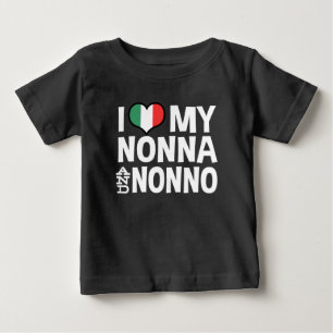 Camiseta Para Bebê Eu amo meus Nonna e Nonno