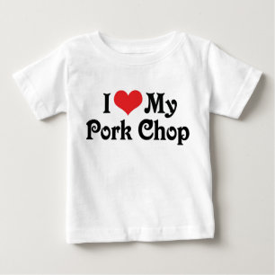 Camiseta Para Bebê Eu Amo Minha Costeleta de Porco