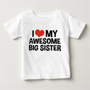 Camiseta Para Bebê Eu amo minha irmã mais velha impressionante