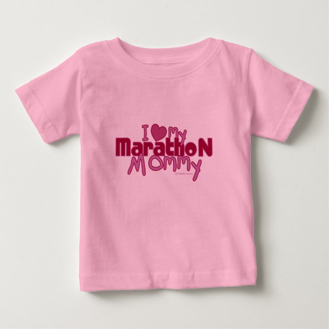 Camiseta Para Bebê Eu Amo Minha Mamãe De Maratona (Frente)