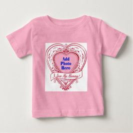 Camiseta Para Bebê Eu Amo Minha Mamãe! Foto Corações Vermelhos