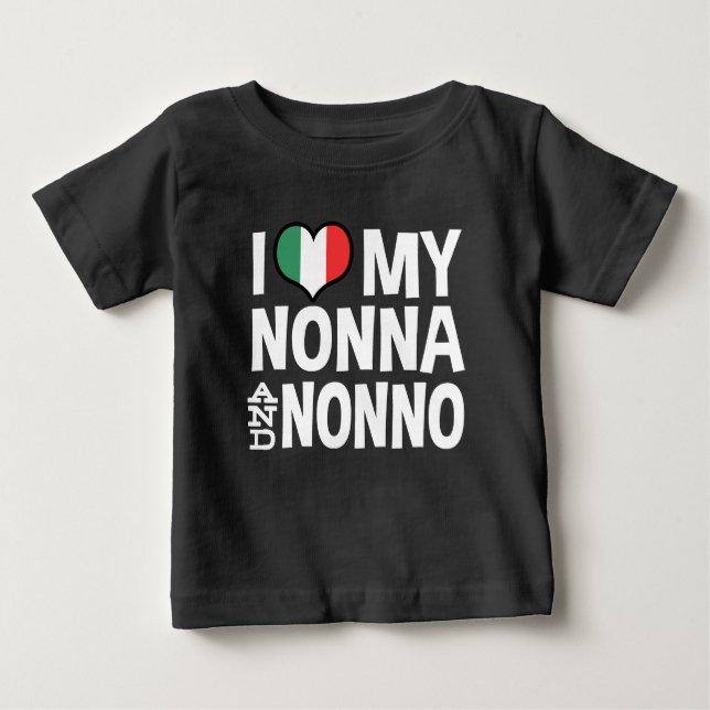Camiseta Para Bebê Eu amo minha Nonna e Nonno (Frente)