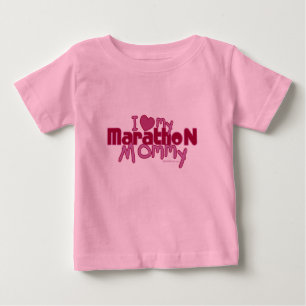 Camiseta Para Bebê Eu amo minhas mamães da maratona