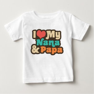Camiseta Para Bebê Eu amo minhas Nana & papá