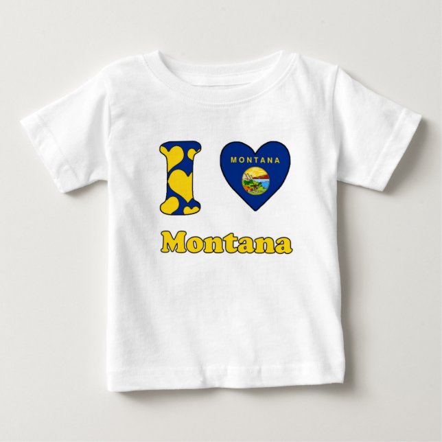 Camiseta Para Bebê Eu amo Montana (Frente)
