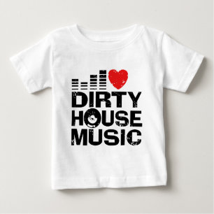 Camiseta Para Bebê Eu Amo Música De Casa Suja