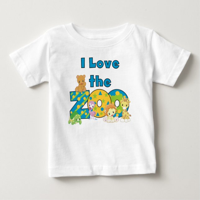 Camiseta Para Bebê Eu amo o jardim zoológico (Frente)