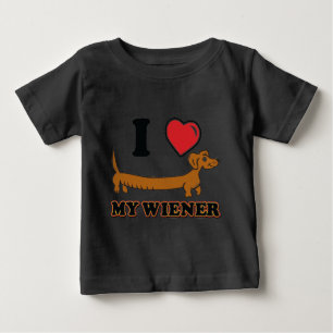 Camiseta Para Bebê Eu amo o meu Weiner - Doxie