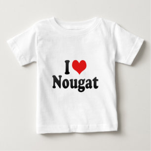 Camiseta Para Bebê Eu amo o nougat