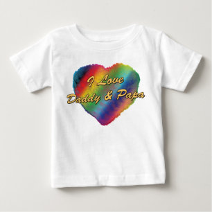 Camiseta Para Bebê Eu amo o pai e a papá