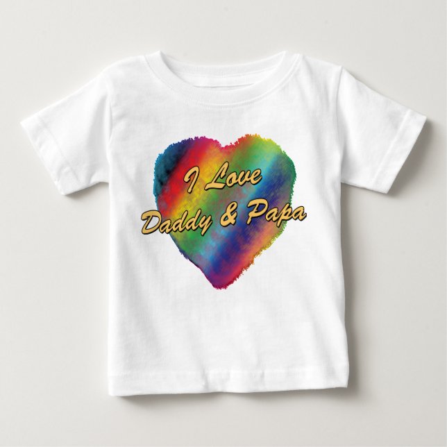 Camiseta Para Bebê Eu amo o pai e a papá (Frente)