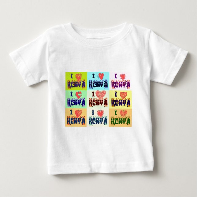 Camiseta Para Bebê Eu amo o Quênia.png (Frente)