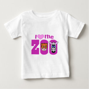 Camiseta Para Bebê Eu amo o zoológico
