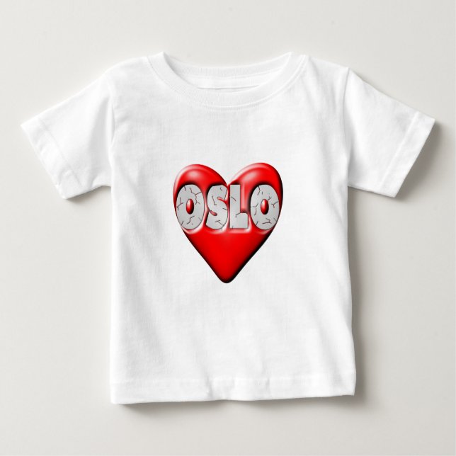 Camiseta Para Bebê Eu amo Oslo Noruega (Frente)
