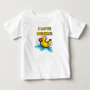 Camiseta Para Bebê Eu amo patos