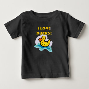 Camiseta Para Bebê Eu amo patos